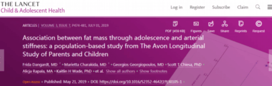 《柳葉刀》子刊最新研究：肥胖青少年血管十歲就開始變硬