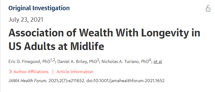 JAMA：越有錢的人越長壽！窮人：我們不配嗎？
