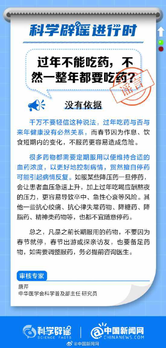 過年不能吃藥，不然一整年都要吃藥？