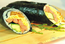 美味的雞蛋火腿紫菜包飯做起來
