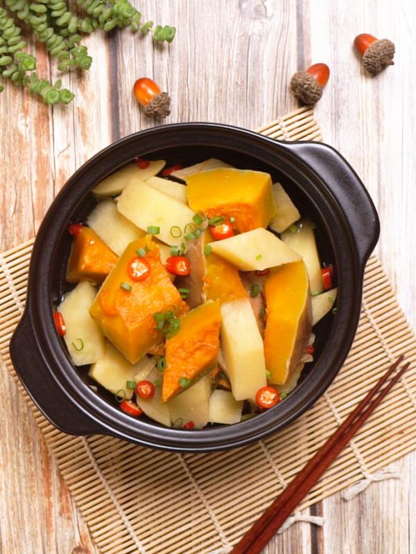 南瓜燉土豆的做法-家常味燉菜譜