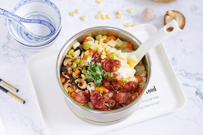 臘腸土豆脫糖飯的做法-咸鮮味蒸菜譜