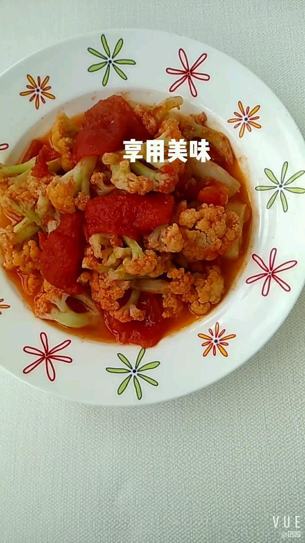 西紅柿燒菜花的做法-茄汁味燒菜譜