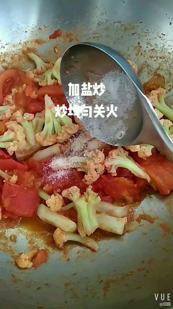 西紅柿燒菜花的做法-茄汁味燒菜譜