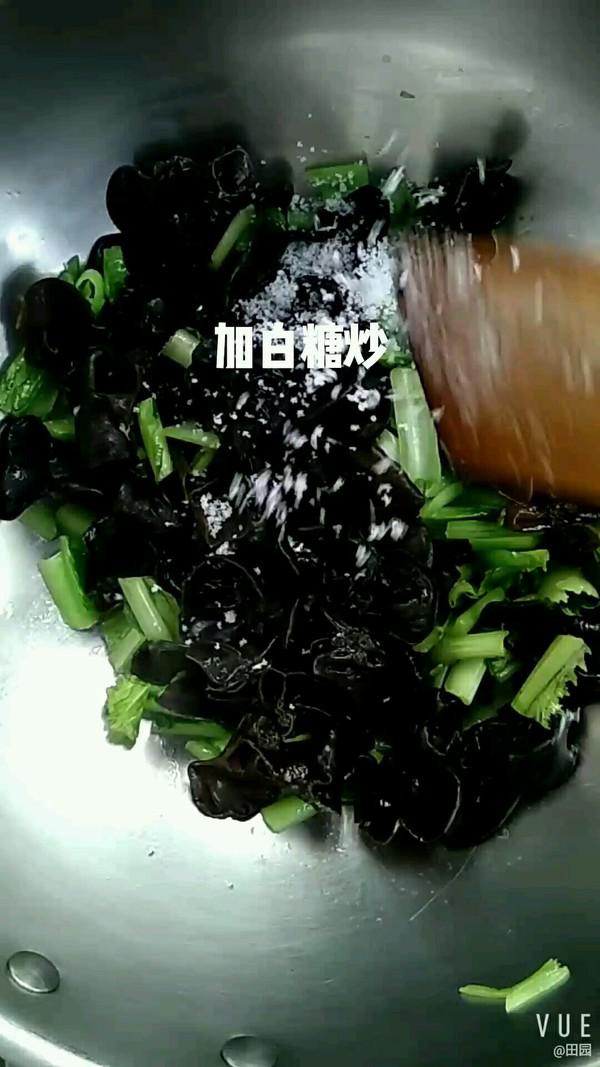 木耳燒小白菜的做法-家常味燒菜譜
