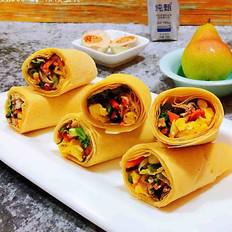 雞蛋時蔬煎餅卷的做法-咸鮮味炒菜譜