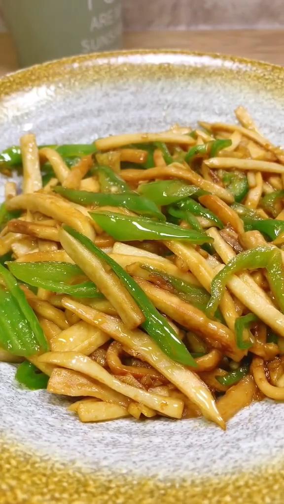 青椒杏鮑菇的做法-家常味炒菜譜