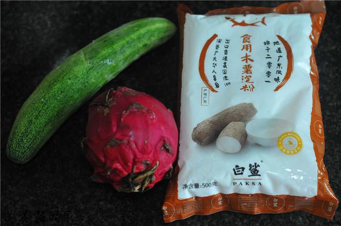 火龍果丸子拌黃瓜的做法-家常味拌菜譜