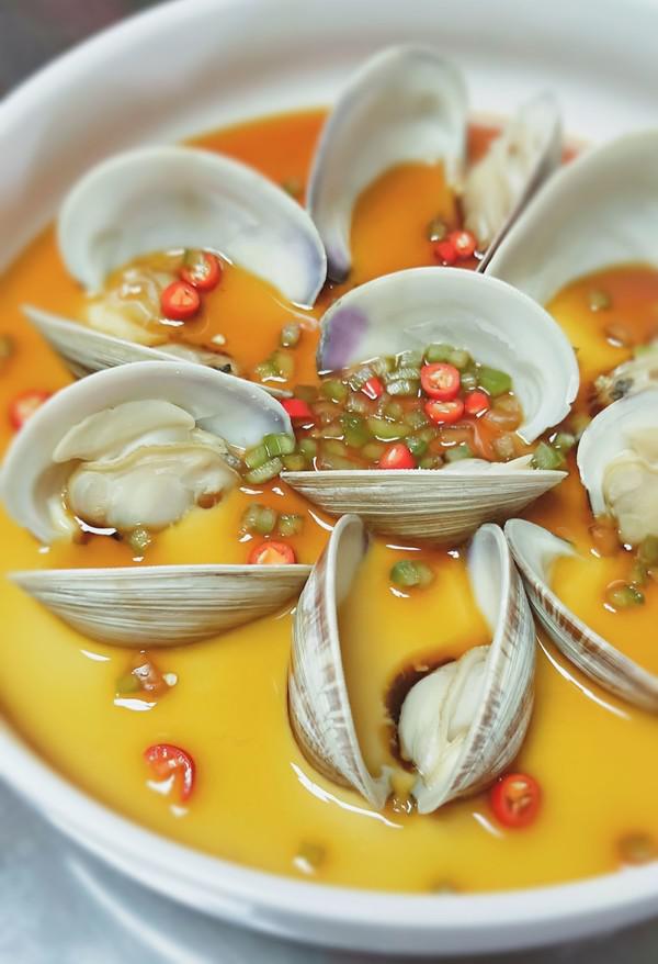 《海貝雞蛋羹》的做法-咸鮮味蒸菜譜