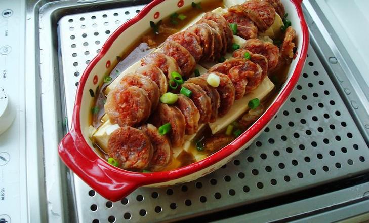 臘腸蒸豆腐的做法-咸鮮味蒸菜譜