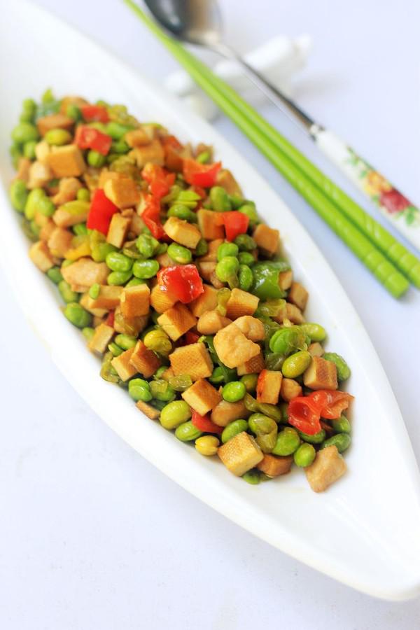 毛豆香干炒肉丁的做法-咸鮮味炒菜譜