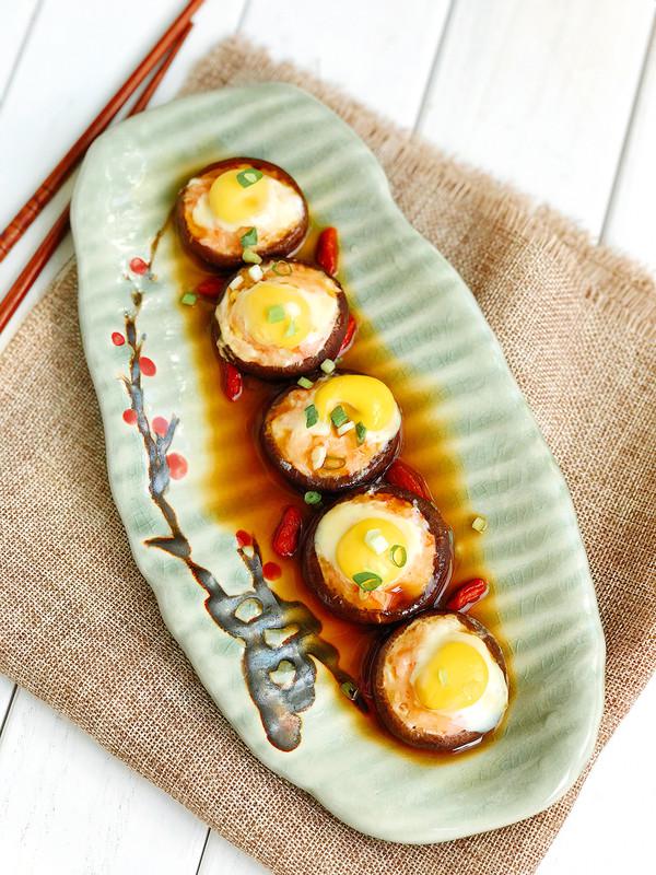 香菇蝦釀鵪鶉蛋的做法-咸鮮味蒸菜譜