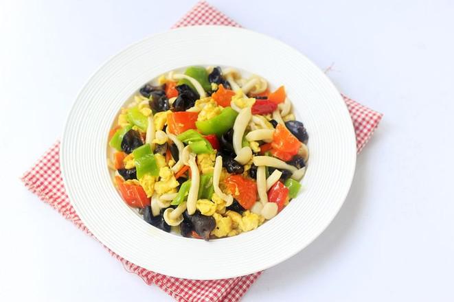 白玉菇木耳炒雞蛋的做法-咸鮮味炒菜譜