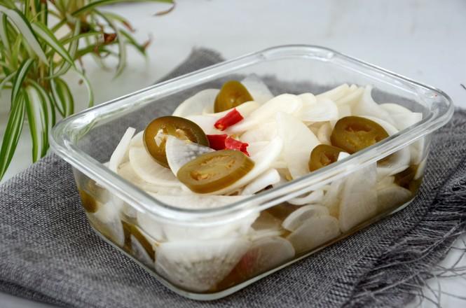 辣椒圈白蘿卜泡菜的做法-酸辣味泡菜譜