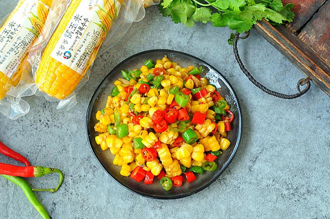 青辣椒炒玉米的做法-香辣味炒菜譜