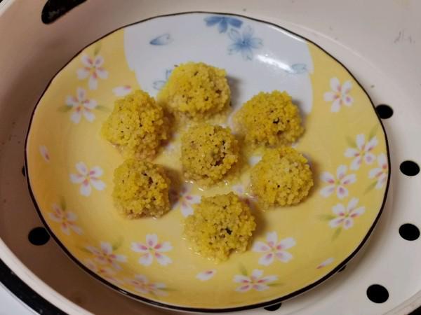 小米牛肉丸子的做法-家常味蒸菜譜