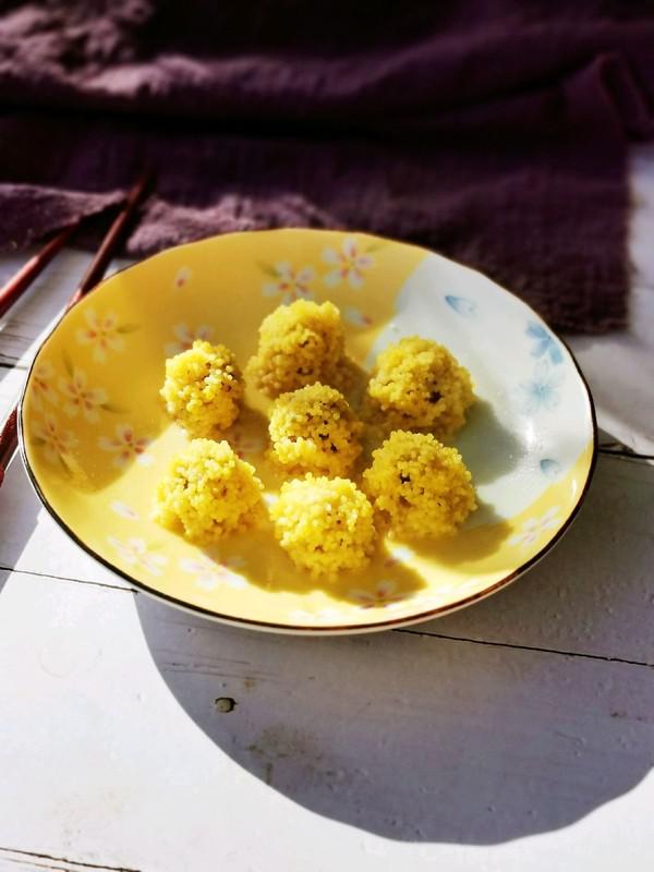 小米牛肉丸子的做法-家常味蒸菜譜