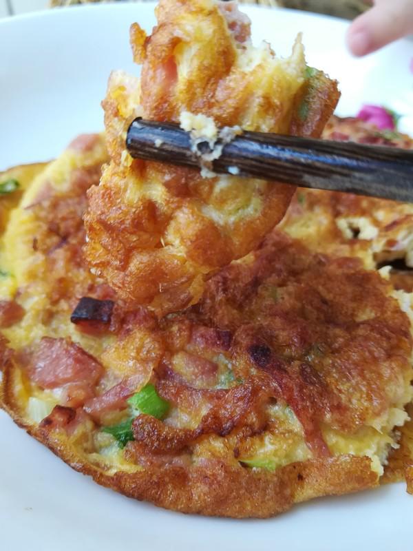 火腿粒煎蛋餅的做法-家常味煎菜譜