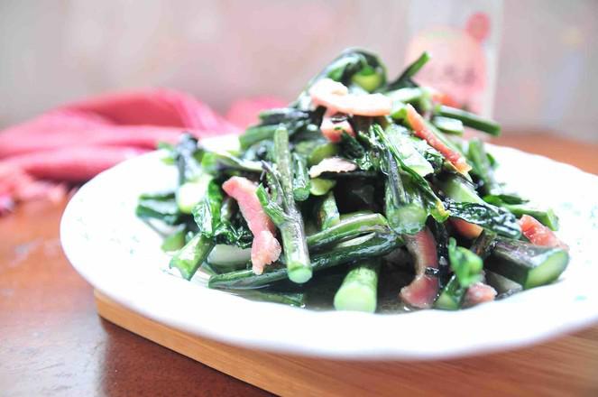 紫菜苔炒咸肉絲的做法-家常味炒菜譜