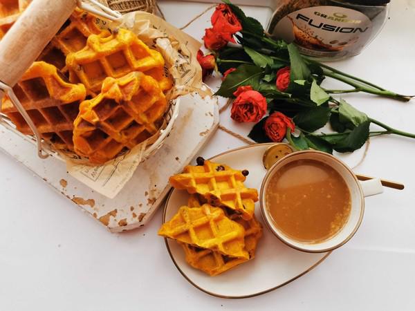 南瓜蜜豆華夫餅的做法-甜味烘焙菜譜