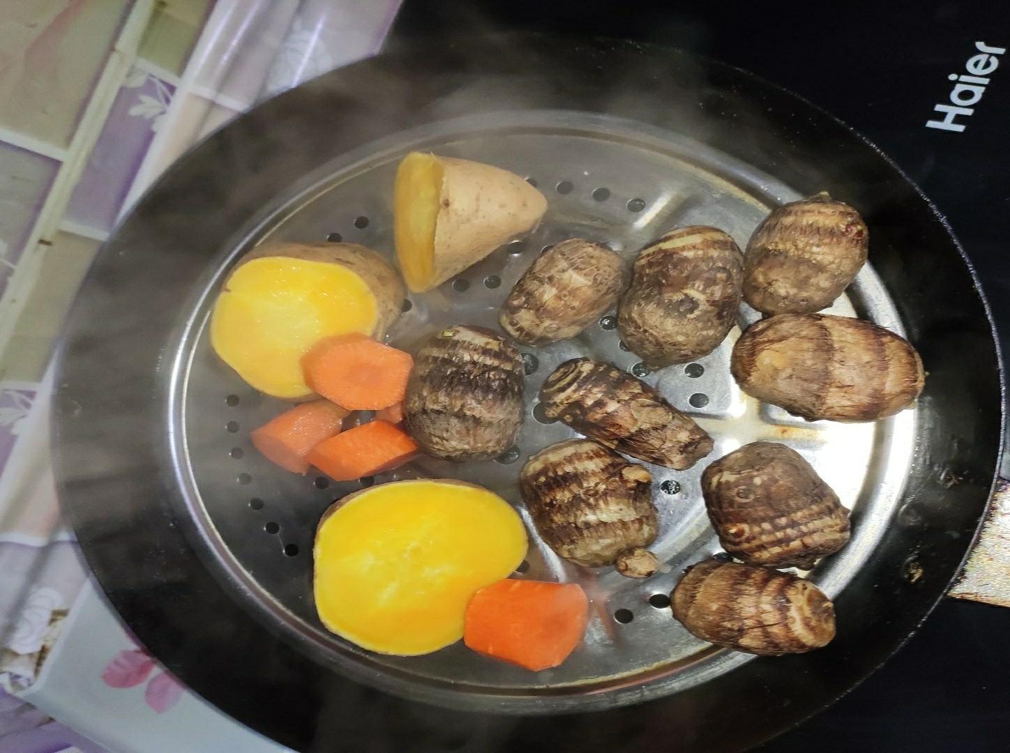 紅薯芋頭泥的做法-甜味蒸菜譜