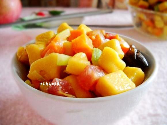 沙茶南瓜面棋的做法-家常味炒菜譜