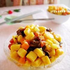 沙茶南瓜面棋的做法-家常味炒菜譜