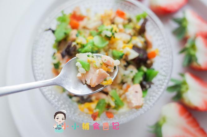 12個(gè)月以上三文魚炒飯的做法-家常味炒菜譜