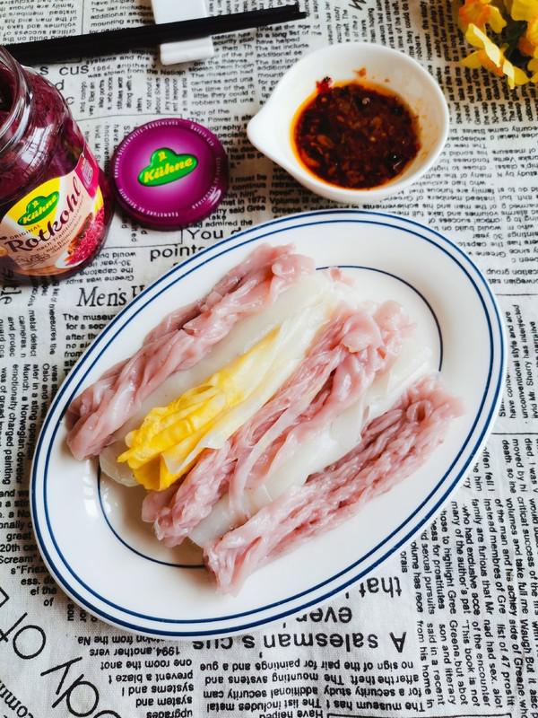 三色腸粉的做法-咸鮮味蒸菜譜