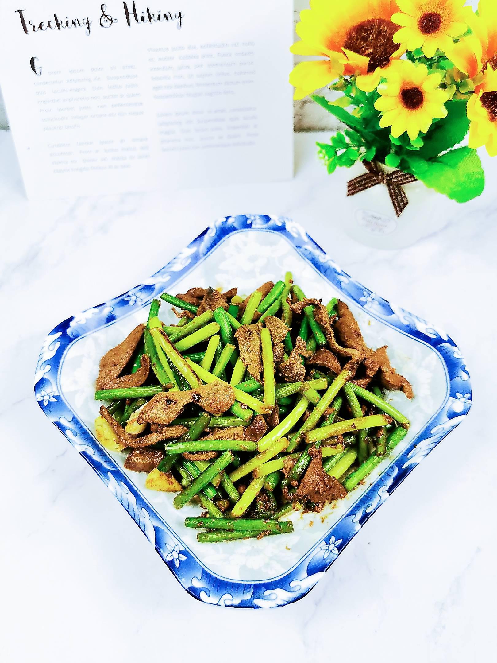 蒜薹炒豬肝的做法-咸鮮味炒菜譜