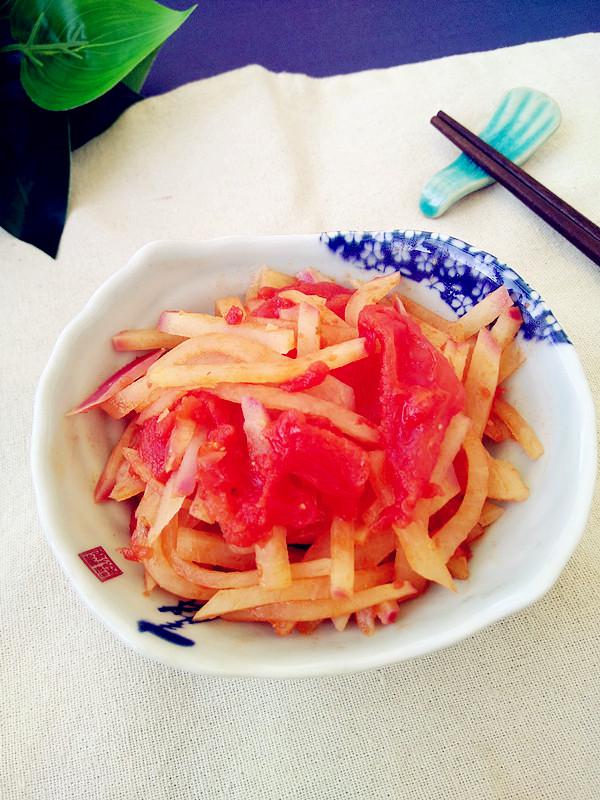 旱蘿卜燒番茄的做法-茄汁味燒菜譜