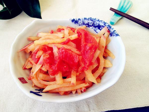 旱蘿卜燒番茄的做法-茄汁味燒菜譜