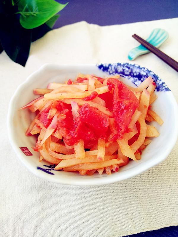 旱蘿卜燒番茄的做法-茄汁味燒菜譜