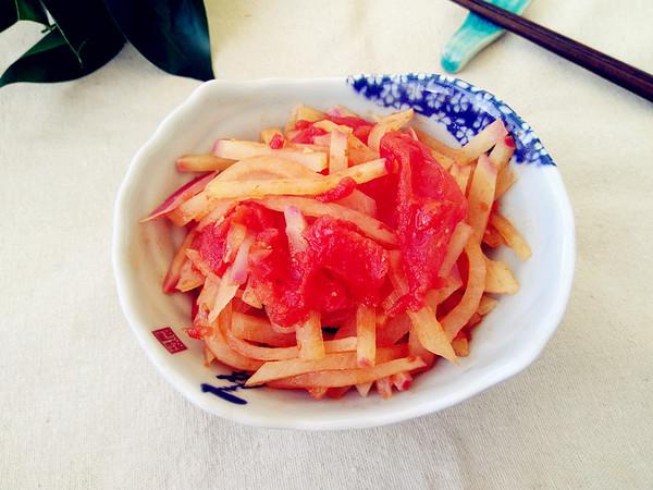 旱蘿卜燒番茄的做法-茄汁味燒菜譜