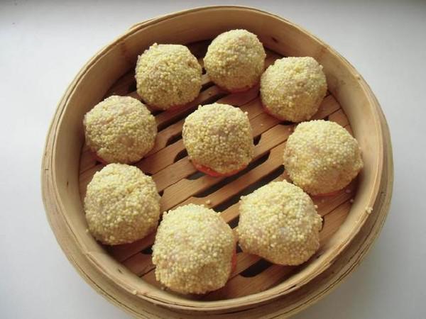 小米肉丸子的做法-家常味蒸菜譜