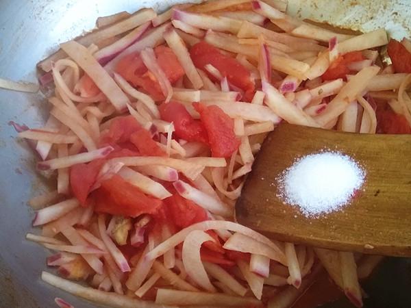 旱蘿卜燒番茄的做法-茄汁味燒菜譜