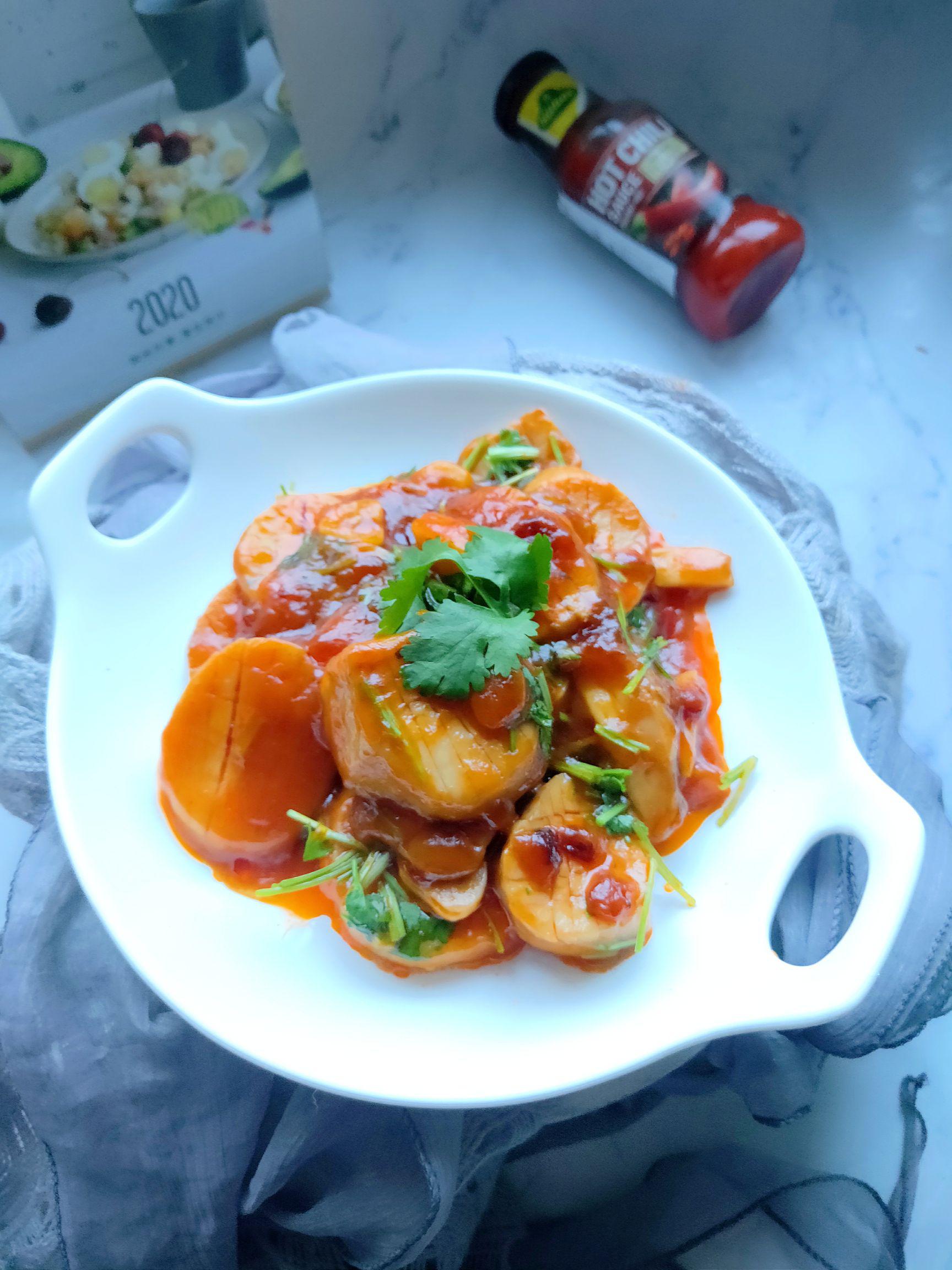 番茄辣醬杏鮑菇的做法-酸辣味煎菜譜