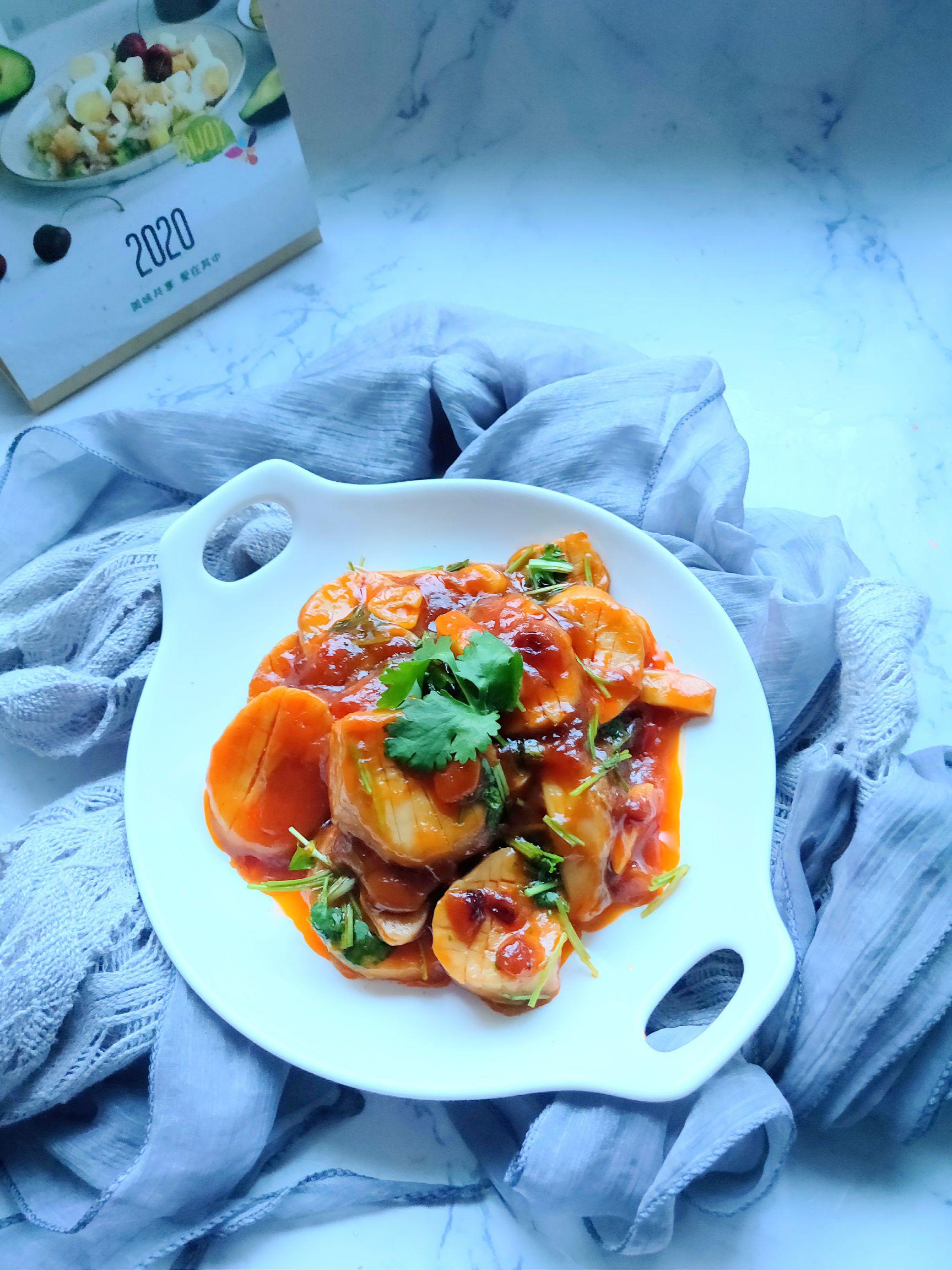 番茄辣醬杏鮑菇的做法-酸辣味煎菜譜