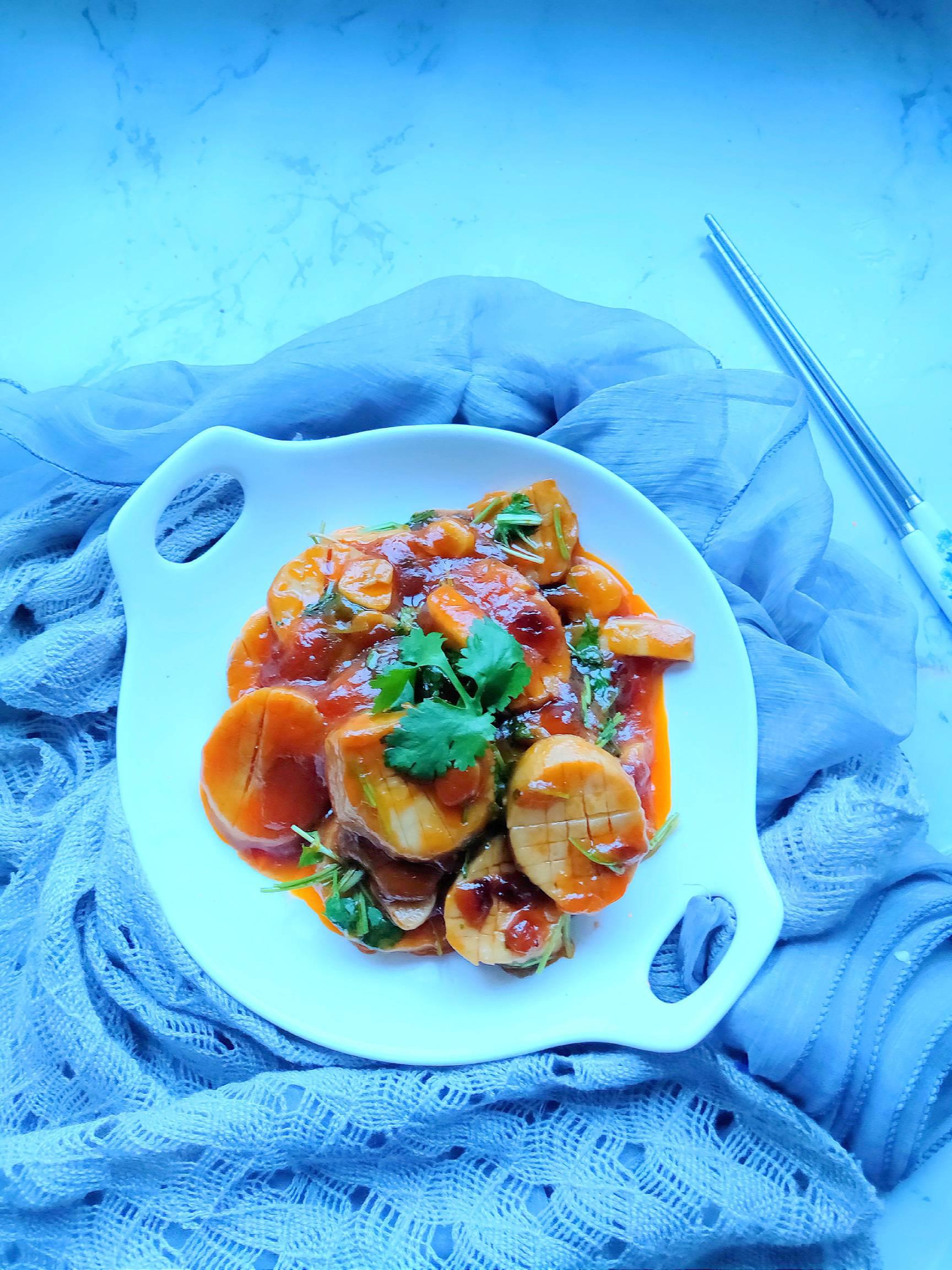 番茄辣醬杏鮑菇的做法-酸辣味煎菜譜