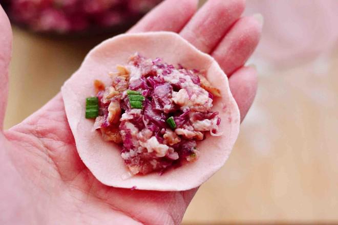 手工紅椰菜扇貝餃子的做法-家常味煮菜譜