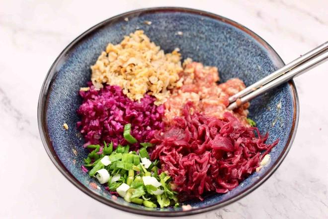 手工紅椰菜扇貝餃子的做法-家常味煮菜譜