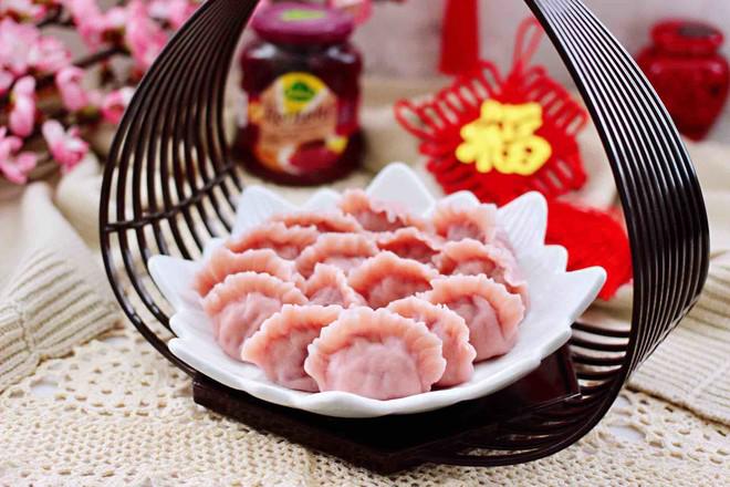 手工紅椰菜扇貝餃子的做法-家常味煮菜譜