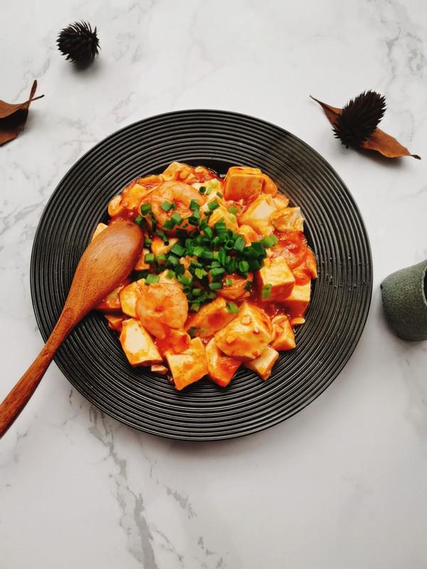 蝦仁豆腐的做法-香辣味燒菜譜