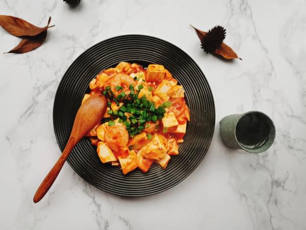 蝦仁豆腐的做法-香辣味燒菜譜