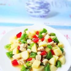雙椒蘋果炒雞丁的做法-家常味炒菜譜