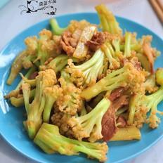 有機菜花炒肉的做法-家常味炒菜譜