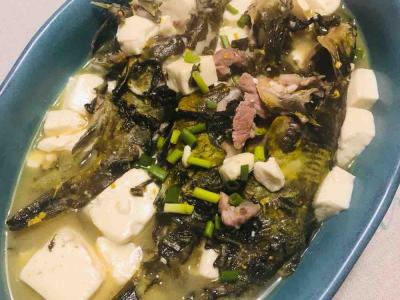 雪菜昂刺魚豆腐湯的做法-家常味煮菜譜