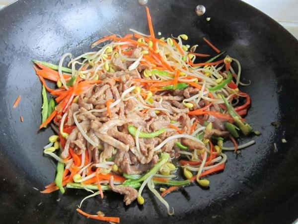 胡蘿卜黃豆芽炒肉的做法-家常味炒菜譜
