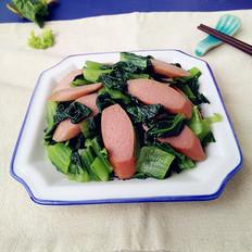 碧綠小白菜炒肉腸的做法-咸鮮味炒菜譜