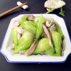 鳳尾蘑炒油菜的做法-家常味炒菜譜